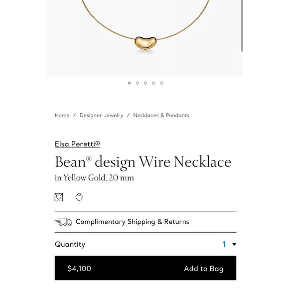 Vintage Tiffany & Co. Silver Elsa Peretti LARGE Bean Wire Hook Necklace Choker - Picture 7 of 7